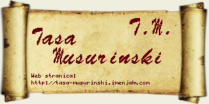 Tasa Mušurinski vizit kartica